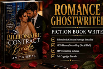 be your professional romance ghostwriter or fiction book writer