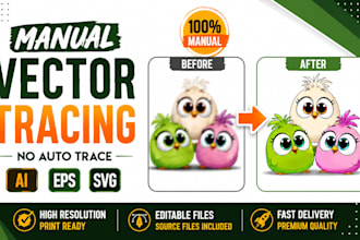 manually vector trace logo, image, jpg, png to vector