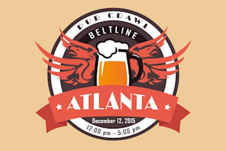 make an event logo for the atlanta bel tline bar crawl beer