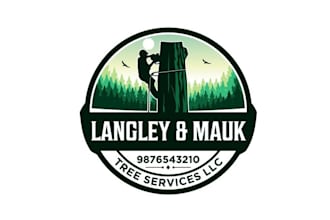 design a illustrative logo for a tree service company