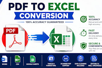 convert PDF to excel, word, CSV