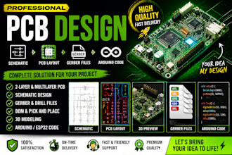 design pcb, schematic, gerber file and arduino code