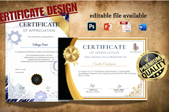 design a professional, modern certificate for any purpose
