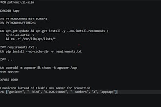 setup configure and deploy docker containers for your application