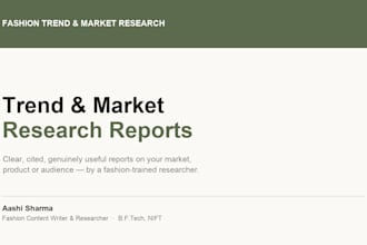 create a fashion trend and market research report for your brand