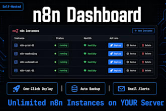 build a dashboard to set up backup and restore multiple n8n instances
