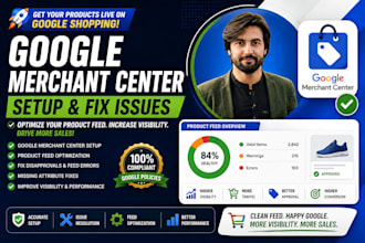 setup google merchant center and fix product feed issues