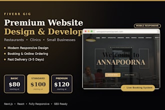 design a modern restaurant or business website with online booking