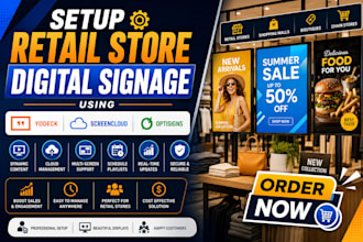setup retail store digital signage using yodeck screencloud optisigns