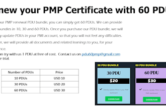 provide pdus for pmp certification renewal