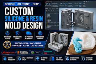 design, 3d print and ship custom silicone and resin molds