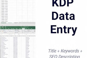 do amazon KDP data entry keywords research and book listing