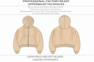 design upperwear garments and create manufacturer ready techpacks for it