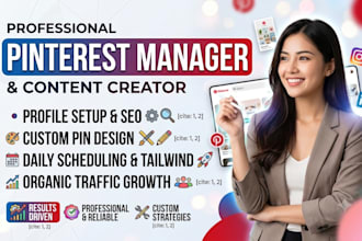 be your professional pinterest manager and content creator