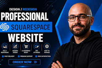 design and redesign modern squarespace website, squarespace website development