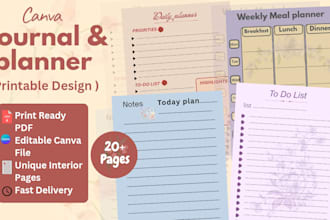 design planner journal and notebook templates
