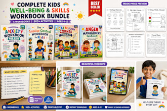 design kids workbook, activity book, printable PDF, KDP book