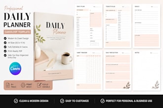 design printable planners, journals, and trackers in canva