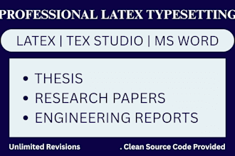 format your thesis, research papers and reports in latex