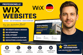 design a professional wix website, seo optimization, website design, wix german