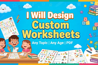 design kids worksheets activity sheets and logo