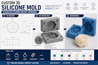 design custom 3d silicone mold for manufacturing and casting