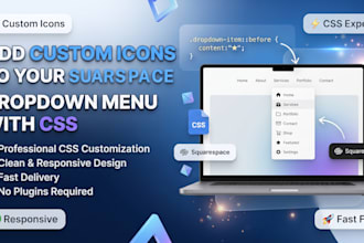 add custom icons to your squarespace dropdown menu with CSS