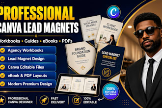 design professional canva lead magnets and workbooks for agencies