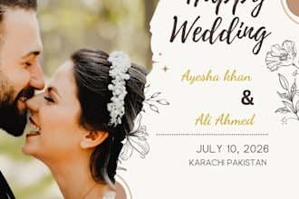design stunning wedding, event and party invitation cards