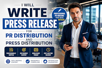 write a press release for PR distribution, PR writing, and press distribution