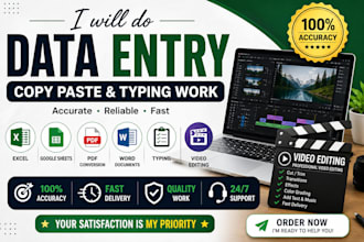 do accurate data entry, copy paste, and typing work