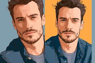 create cartoon vector portrait from photo