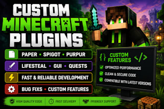 develop a custom minecraft plugin for paper spigot purpur or bukkit servers
