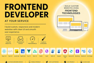 custom website frontend as frontend developer using react js next js vue js