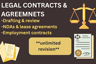 draft review and edit professional legal contracts and agreements