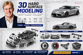 3d car modeling 3d vehicle truck, cad design body kit automotive stl 3d printing