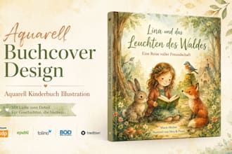aquarell buchcover gestaltung kinderbuch KDP epubli bod tolino media cover