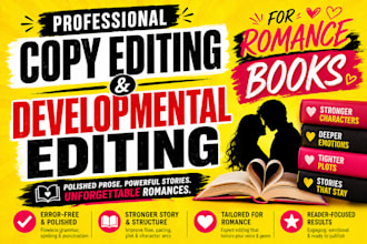 be your copy editor, proofreader, developmental editor romance book proofreader