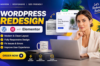 redesign wordpress website with elementor responsive website redesign