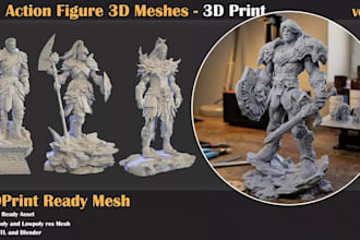sculpt 3d action figure 3d character articulated figure cartoon character statue