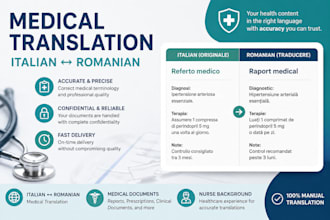 translate medical documents between italian and romanian