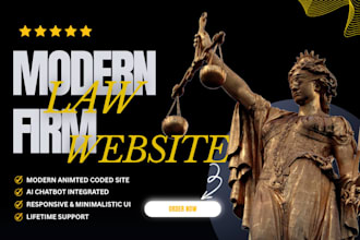 create a modern law firm website with ai chatbot