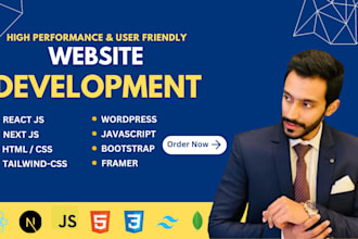develop a responsive website using react js tailwind CSS or wordpress