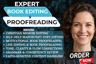 copy edit line edit and proofread christian  memoir self help motivational book