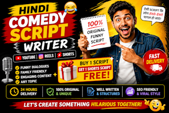 write funny comedy script for your youtube video