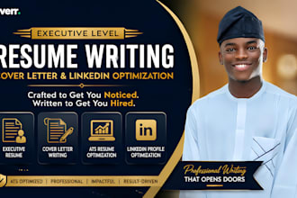 write executive resume, ats resume, cover letter and linkedin profile