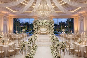 design luxury 3d wedding venue, decors and event layout renders with walkthrough