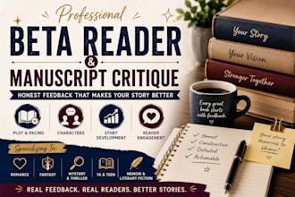 beta read manuscript critique book proofreading with creative writing