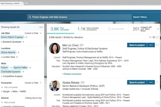do sourcing, technical recruitment by using linkedin