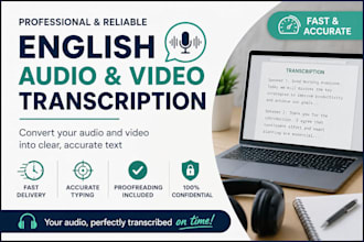 transcribe english audio and video into text